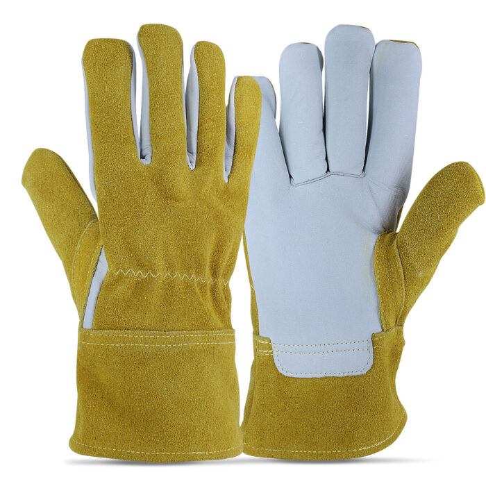 WeldGuard Prime Hybrid leather safety glove by Subhan Safety, industrial work glove designed for durability, grip, and hand protection.