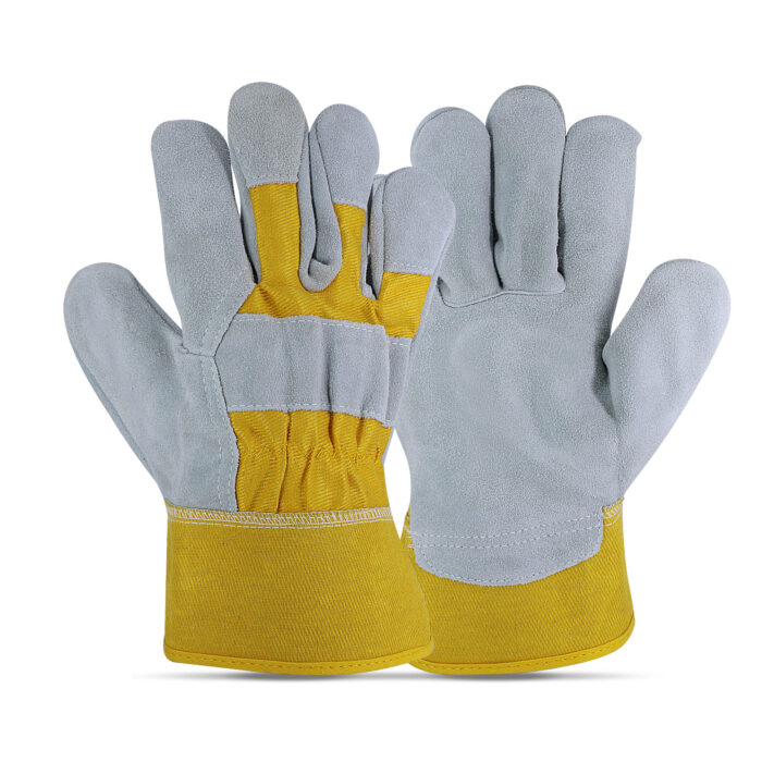 IronGrip YellowFlex Rigger leather safety glove by Subhan Safety, industrial work glove designed for durability, grip, and hand protection.