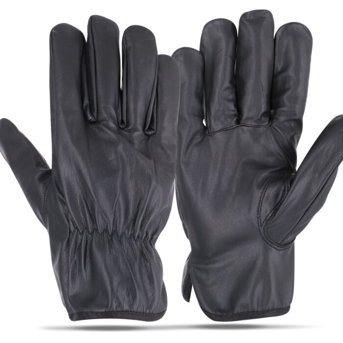 DriveMax Black Pro leather safety glove by Subhan Safety, industrial work glove designed for durability, grip, and hand protection.
