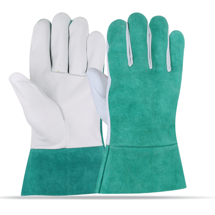 WeldGuard Hybrid 8 leather safety glove by Subhan Safety, industrial work glove designed for durability, grip, and hand protection.