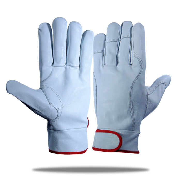DriveMax Velcro Pro leather safety glove by Subhan Safety, industrial work glove designed for durability, grip, and hand protection.